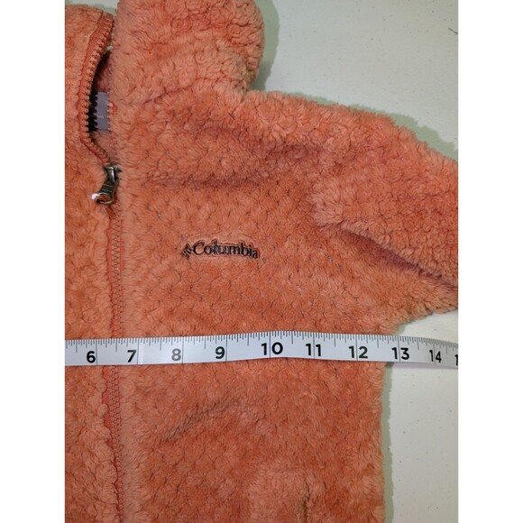 Columbia Fleece Fireside Jacket Girl's Size XS (6X) Coral Full Zip Camping Cute - Picture 7 of 8